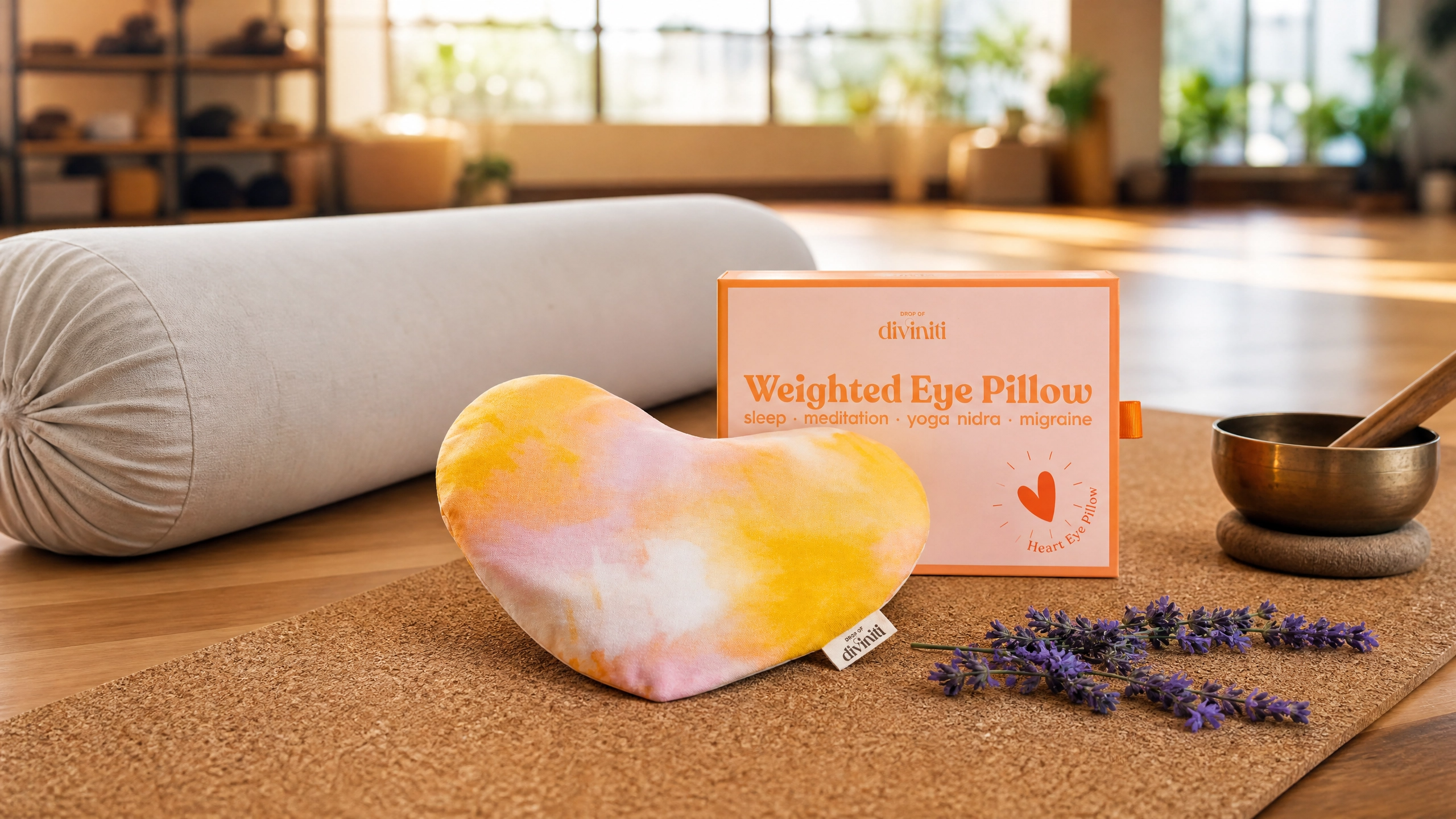 Lavender Weighted Eye Mask — Heart-Shaped, Migraine & Stress Relief, Sleep Aid