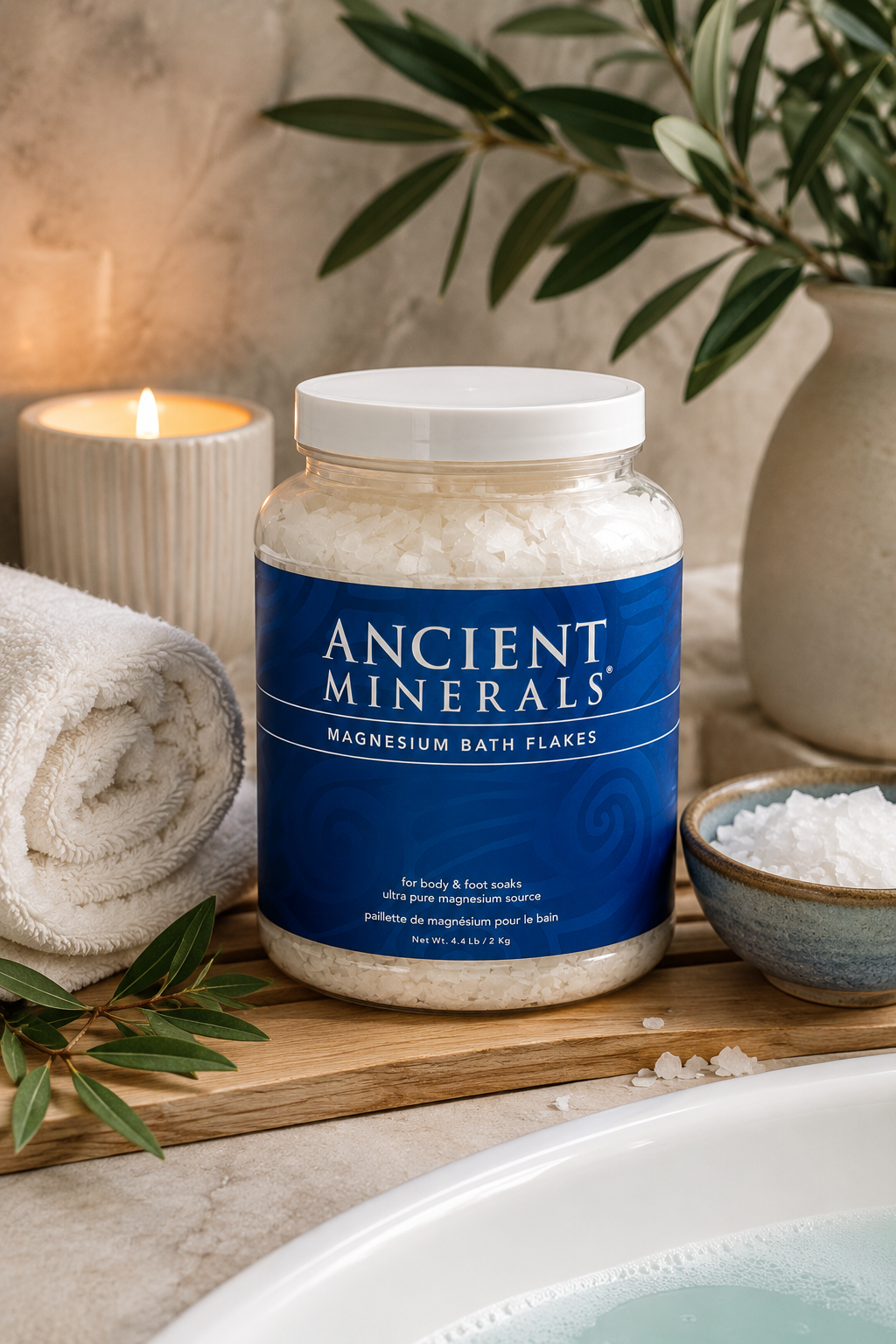 Ancient Minerals Magnesium Bath Flakes 4.4lb | Pure Zechstein