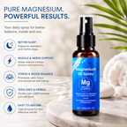 Organic Magnesium Oil Spray | Extra Strength 60ml for Sleep & Muscle Relief