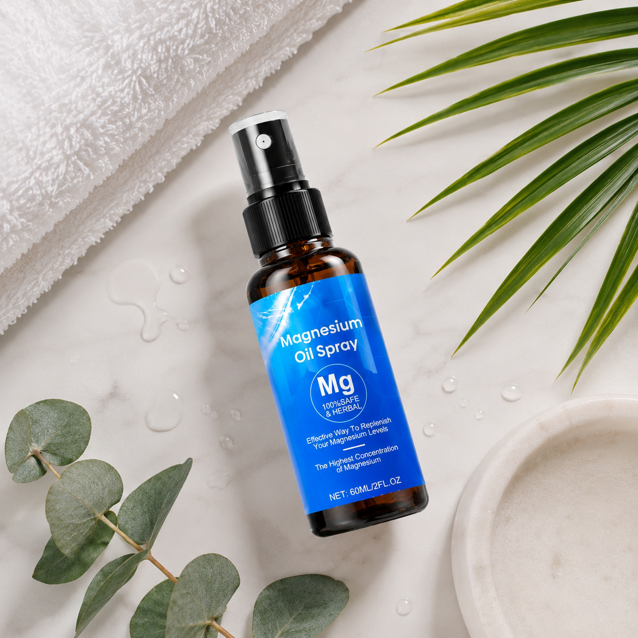 Organic Magnesium Oil Spray | Extra Strength 60ml for Sleep & Muscle Relief