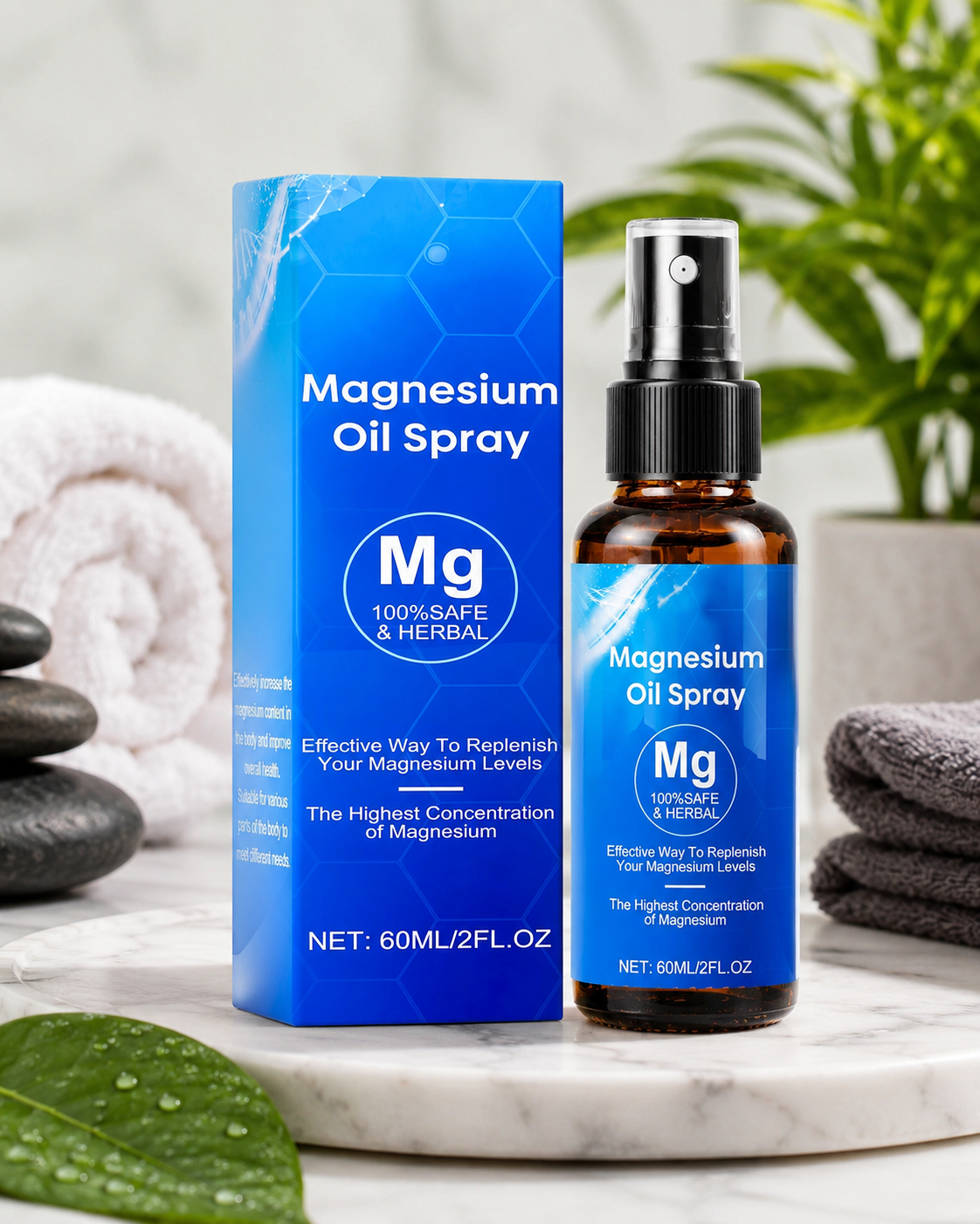 Organic Magnesium Oil Spray | Extra Strength 60ml for Sleep & Muscle Relief